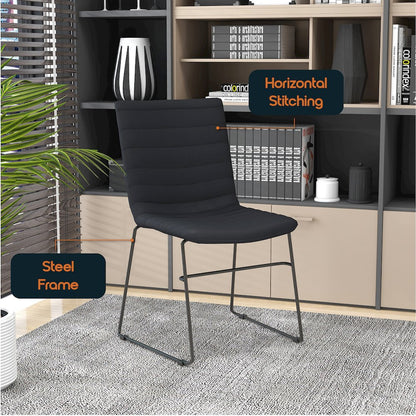Zylar Series Office Guest Chair in Black Leather