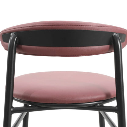 Lume Collection Modern Bar Stool in Burgundy Set of 2
