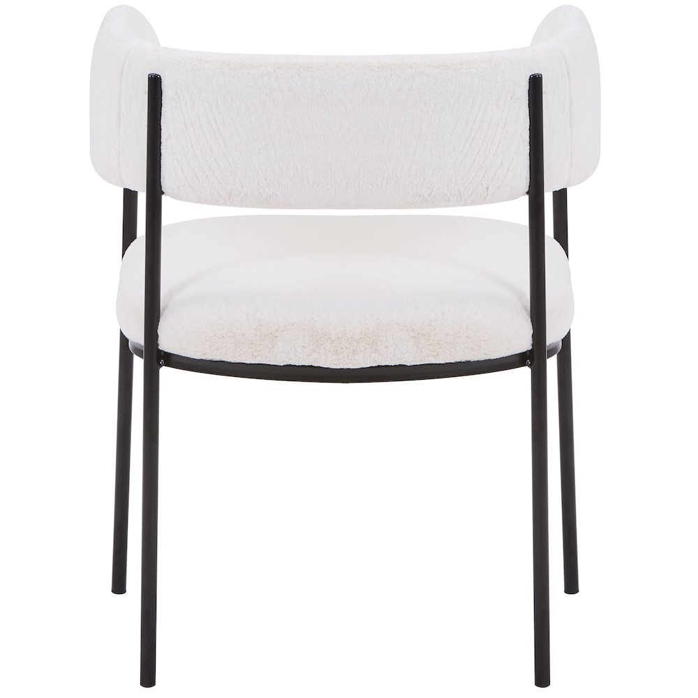 Elias Dining Chair Upholstered in Leather Velvet and Powder Coated Iron Legs