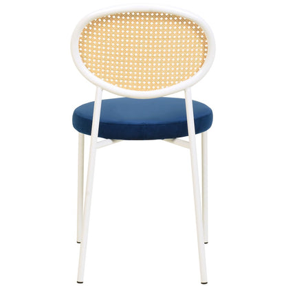 Euston Collection Modern Dining Chair White Frame In Blue