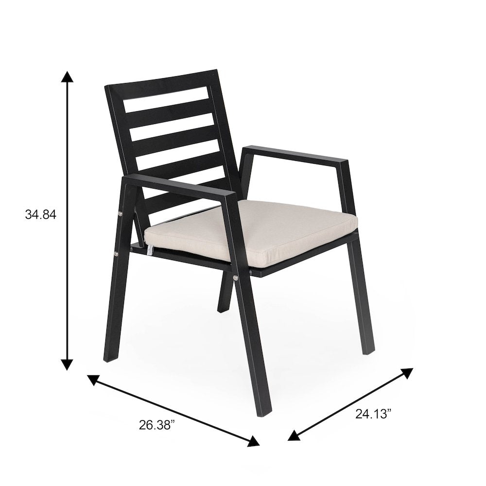 Chelsea 7-Piece Patio Dining Set 78-118" Wide Dining Armchair in Beige