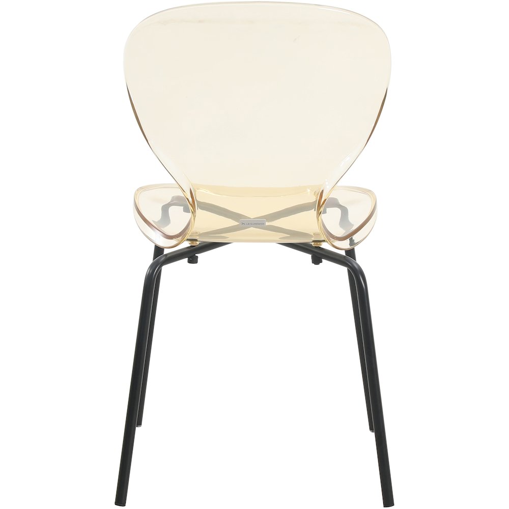 Modern Oyster Transparent Side Chair in Black Base
