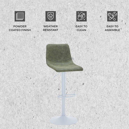 Tilbury - Bar stool - White Base-Olive Green