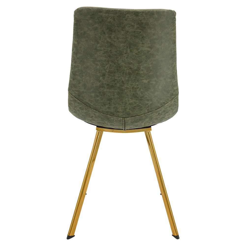Markley Modern Leather Dining Chair With Gold Legs Set of 4