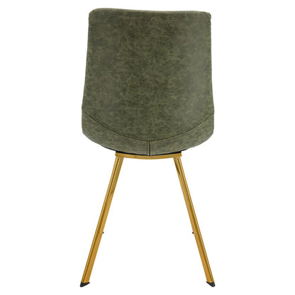 Markley Modern Leather Dining Chair With Gold Legs Set of 4