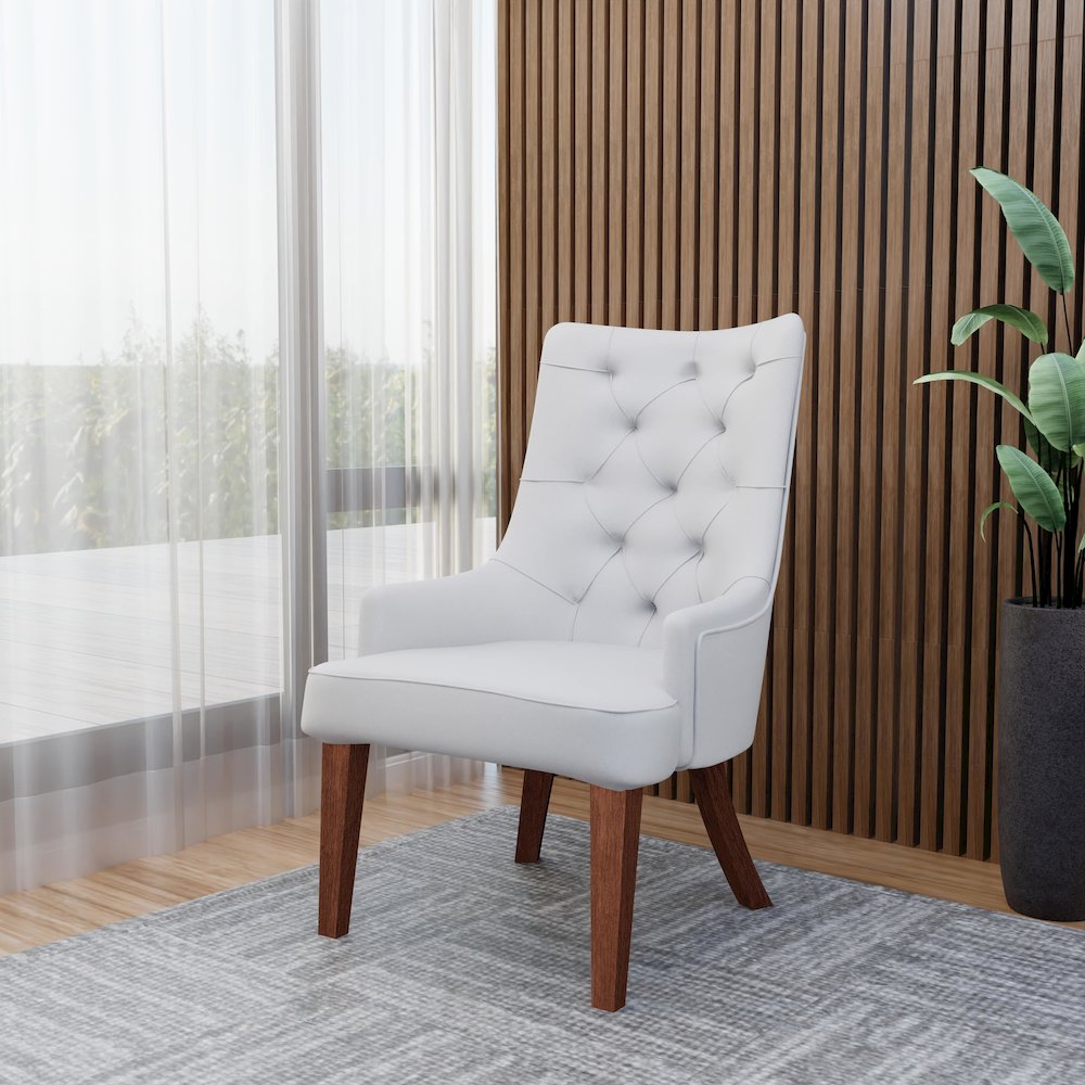 Spruce Collection Modern Wooden Dining Chair in Light Grey Set of 4