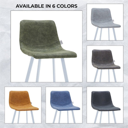 Elland - Bar stool - Olive Green- White Base Set of 2
