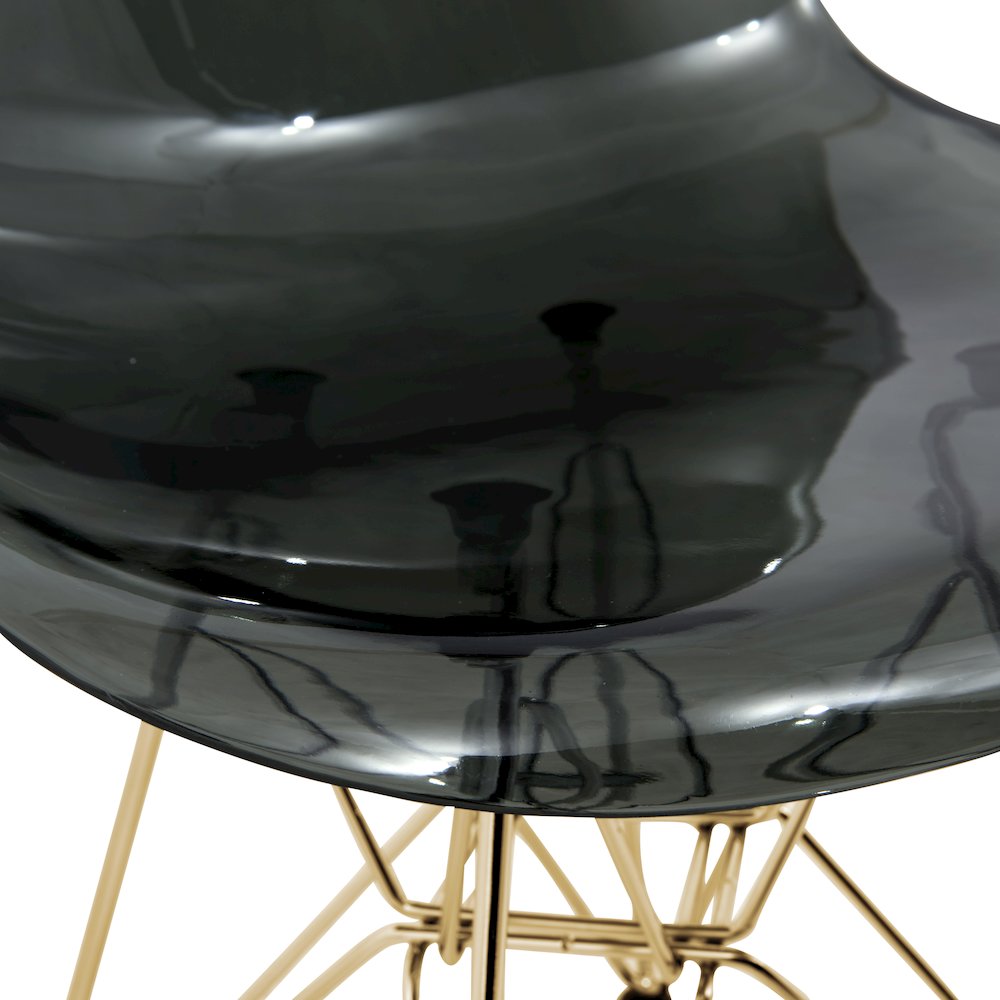 5-Piece Dining Set 35" Round Dining Table in Chrome - Transparent Black