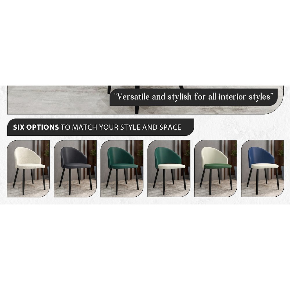 Paradiso Collection Modern Dining Seat in Green, with Light Grey Fabric Seat