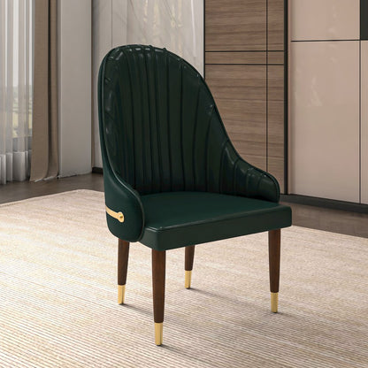 Elara Collection Wooden Dining Chair in Two-Tone Green