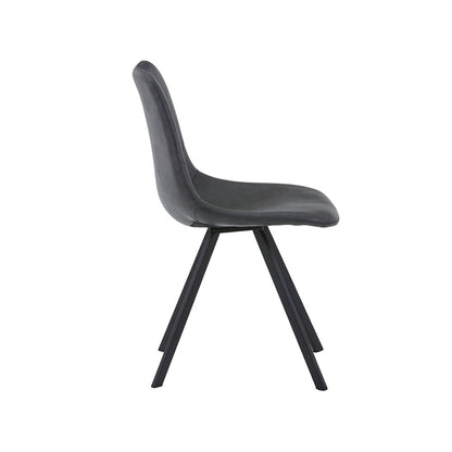 Markley Modern Leather Dining Chair With Metal Legs