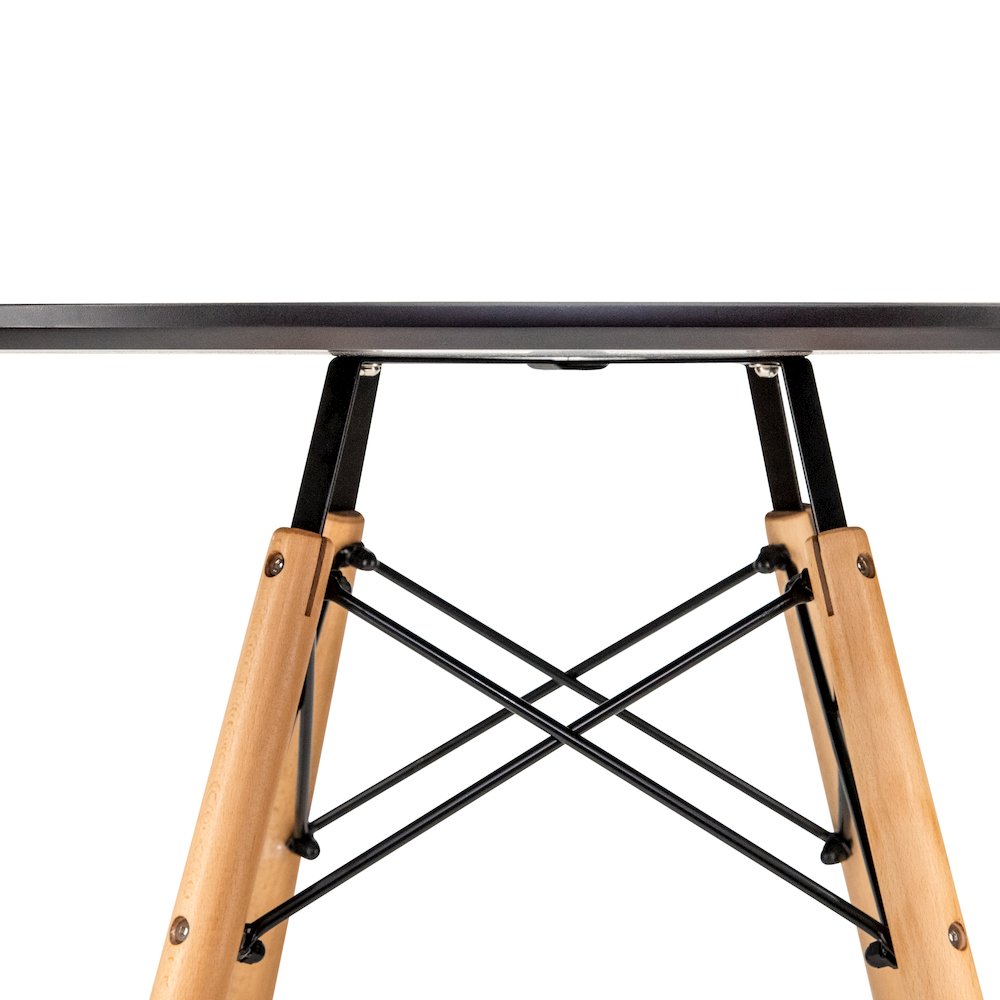 Dover 3-Piece Dining Set with Round Black MDF Top Bistro Table in Blue