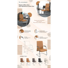 Aleen Series Guest Office Chair In Acorn Brown Leather