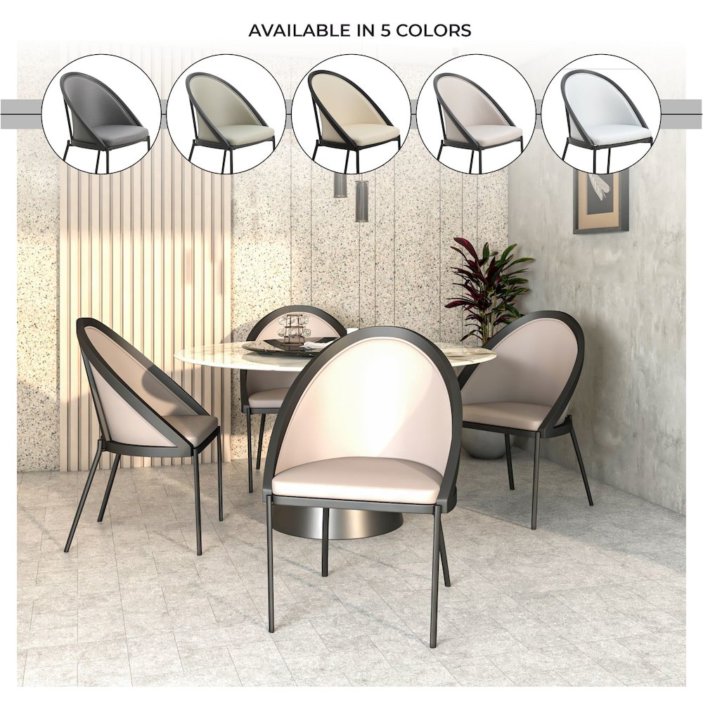 Urbane Collection Modern Dining Chair in Light Grey