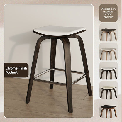 Wooden Counter Stool in White