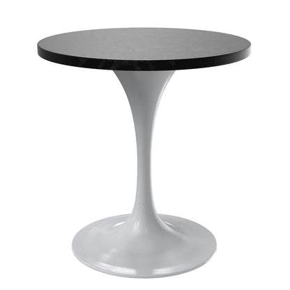 Verve Collection 27 Round Dining Table, White Base with Black MDF Top