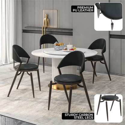 Venice Collection Modern Dining Chair In Black