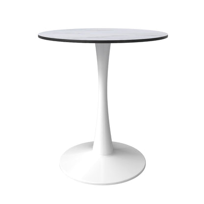 Bristol 27" round dining table White base with marbled MDF top