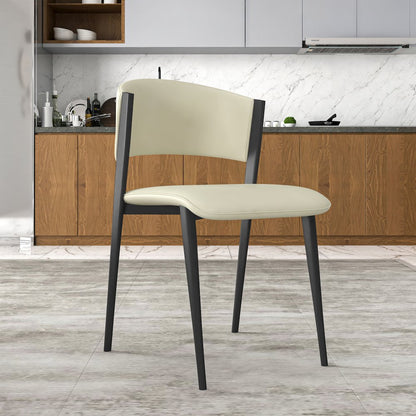 Aspen Collection Modern Dining Chair Black Frame in Light Grey Set of 4
