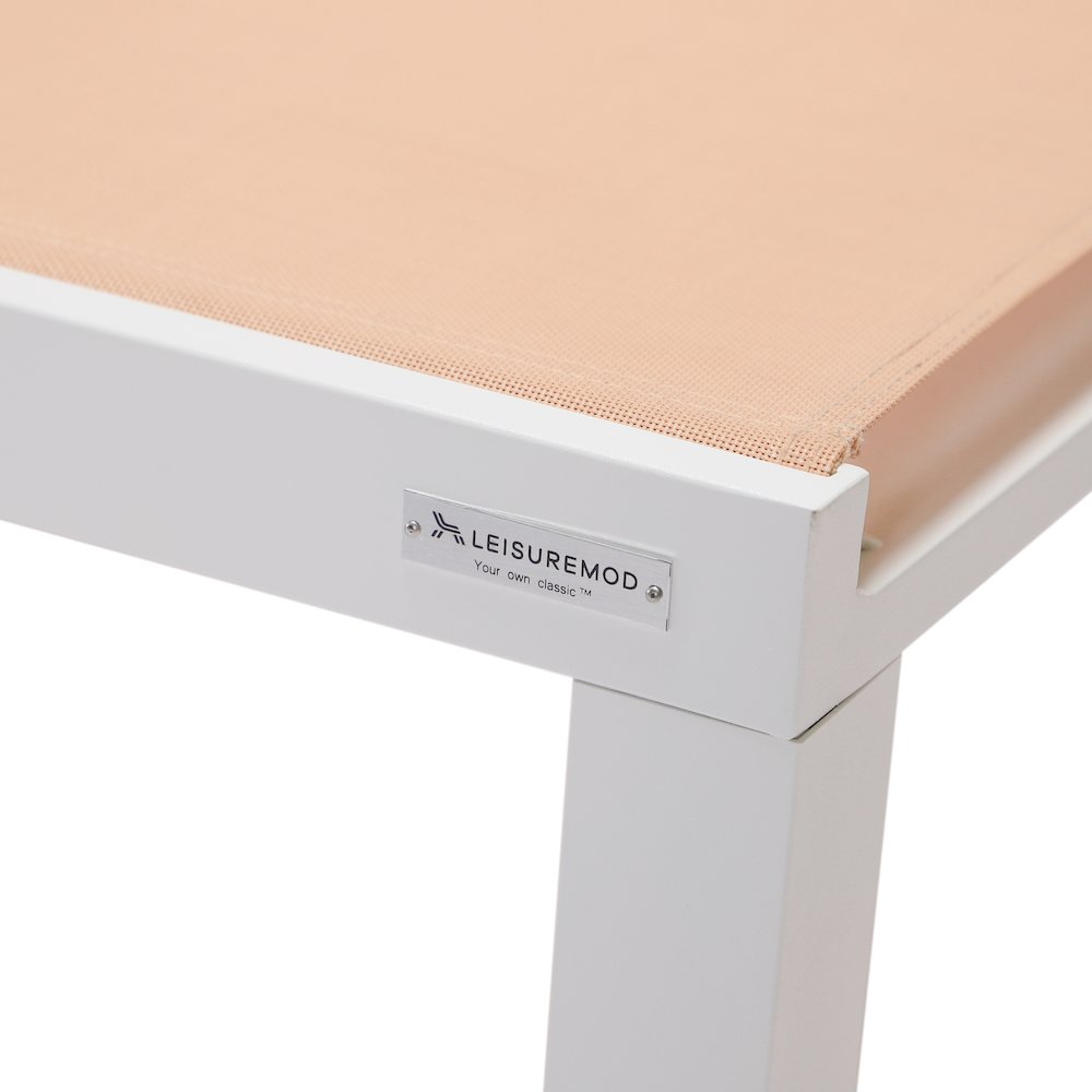 Marlin Patio Chaise Lounge Chair With White Aluminum Frame
