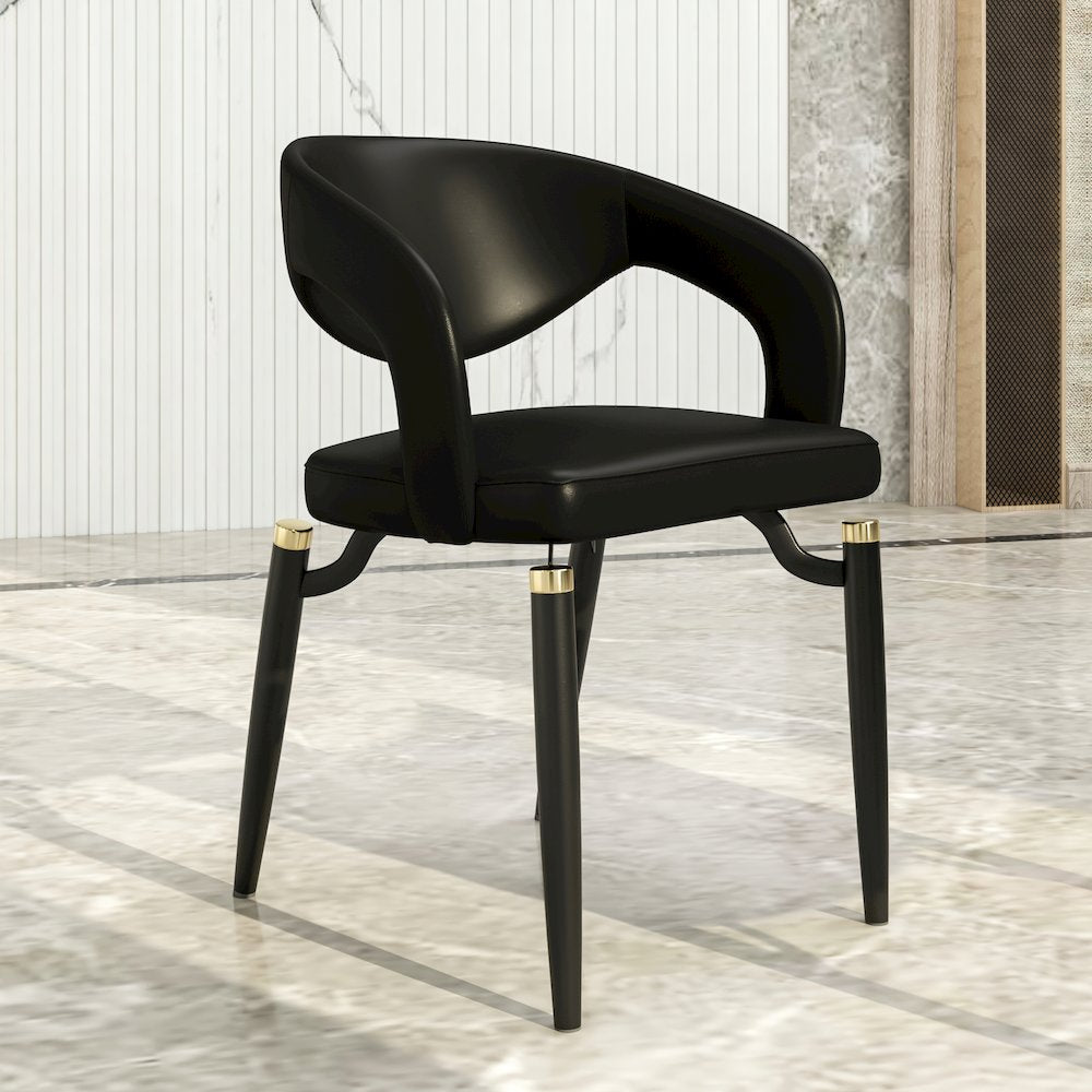 Entice Collection Modern Dining Chair Set of 4 in Charcoal Black