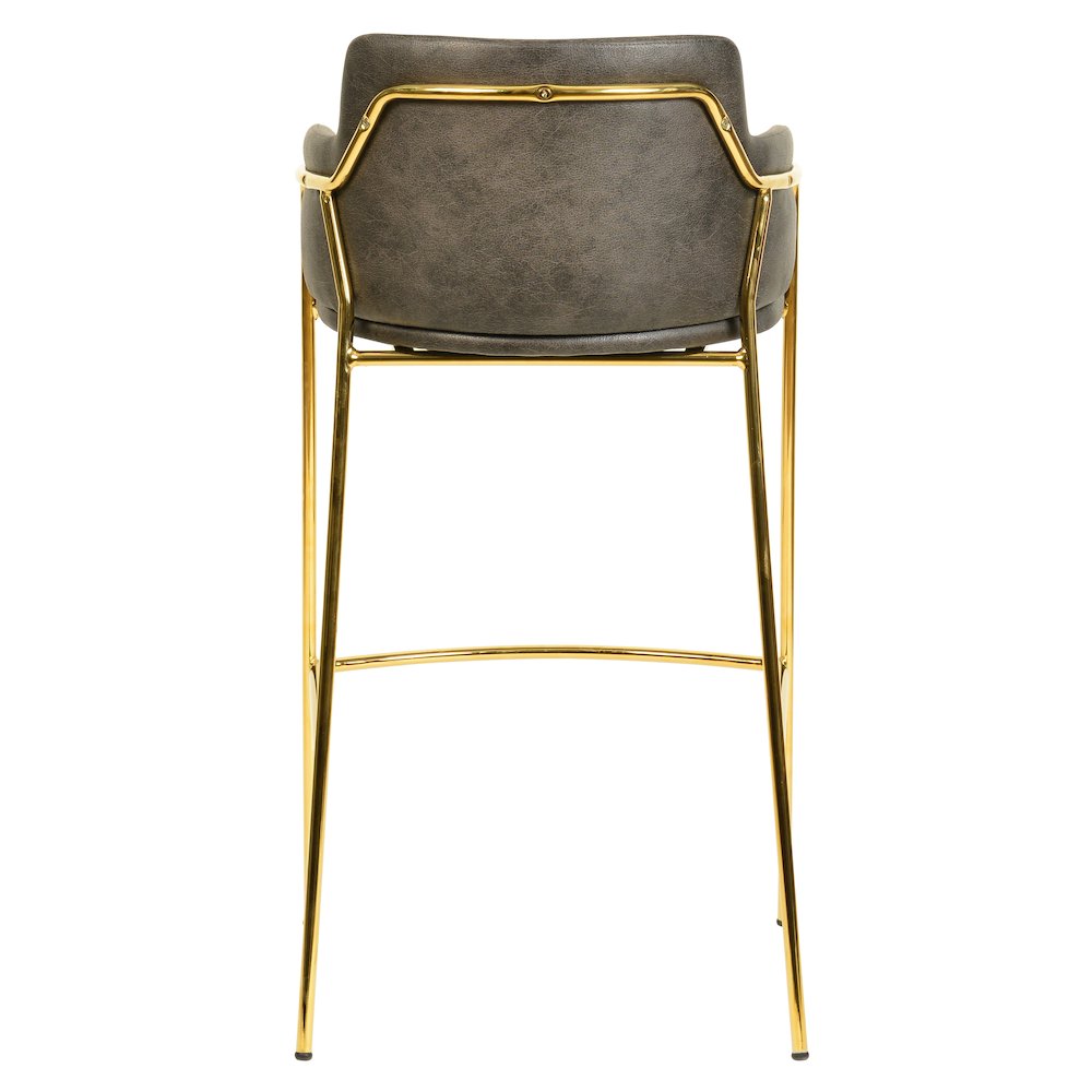 Axis Collection Modern Gold Bar height Chair in Charcoal