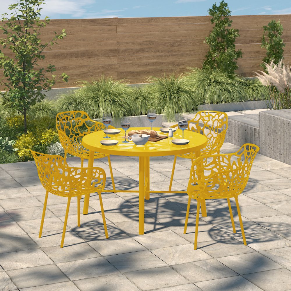 Modern Devon Aluminum Armchair, Set of 4