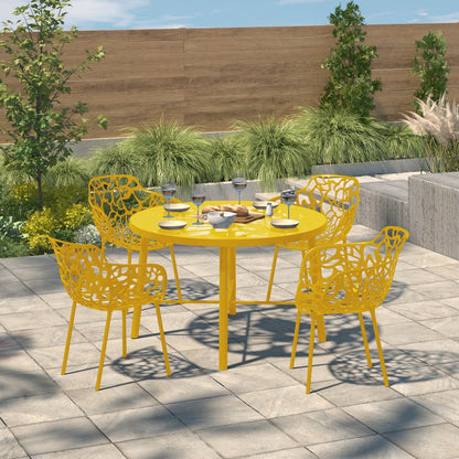 Modern Devon Aluminum Armchair, Set of 4