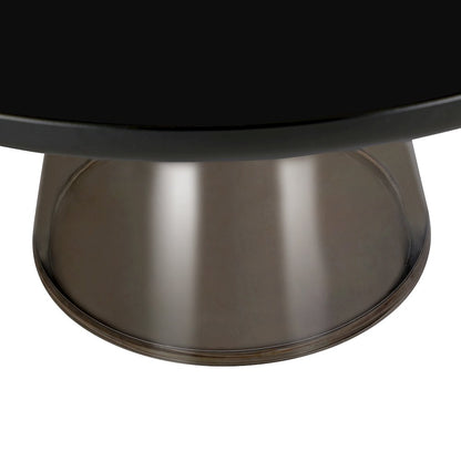 Tully Collection Glass Coffee Table Grey glass, Black Rim with Black GLass Top