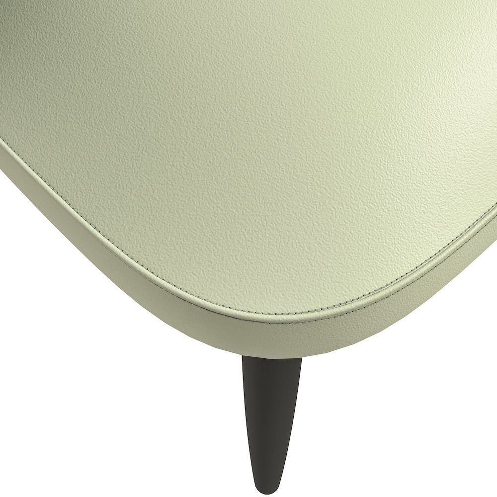 Paradiso Collection Modern Dining Seat in Green, with Light Grey Fabric Seat