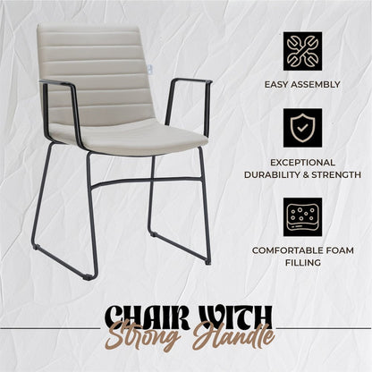 Zylar Series Office Guest Arm Chair in Tan Leather