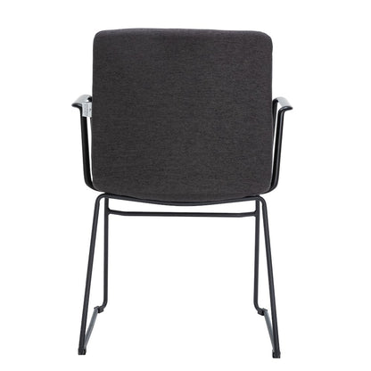 Zylar Series Office Guest Arm Chair in Brown Fabric