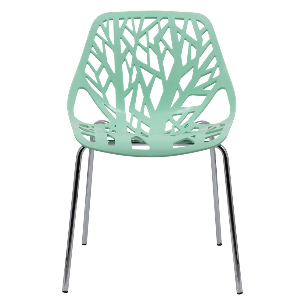 Modern Asbury Dining Chair w/ Chromed Legs, Set of 2