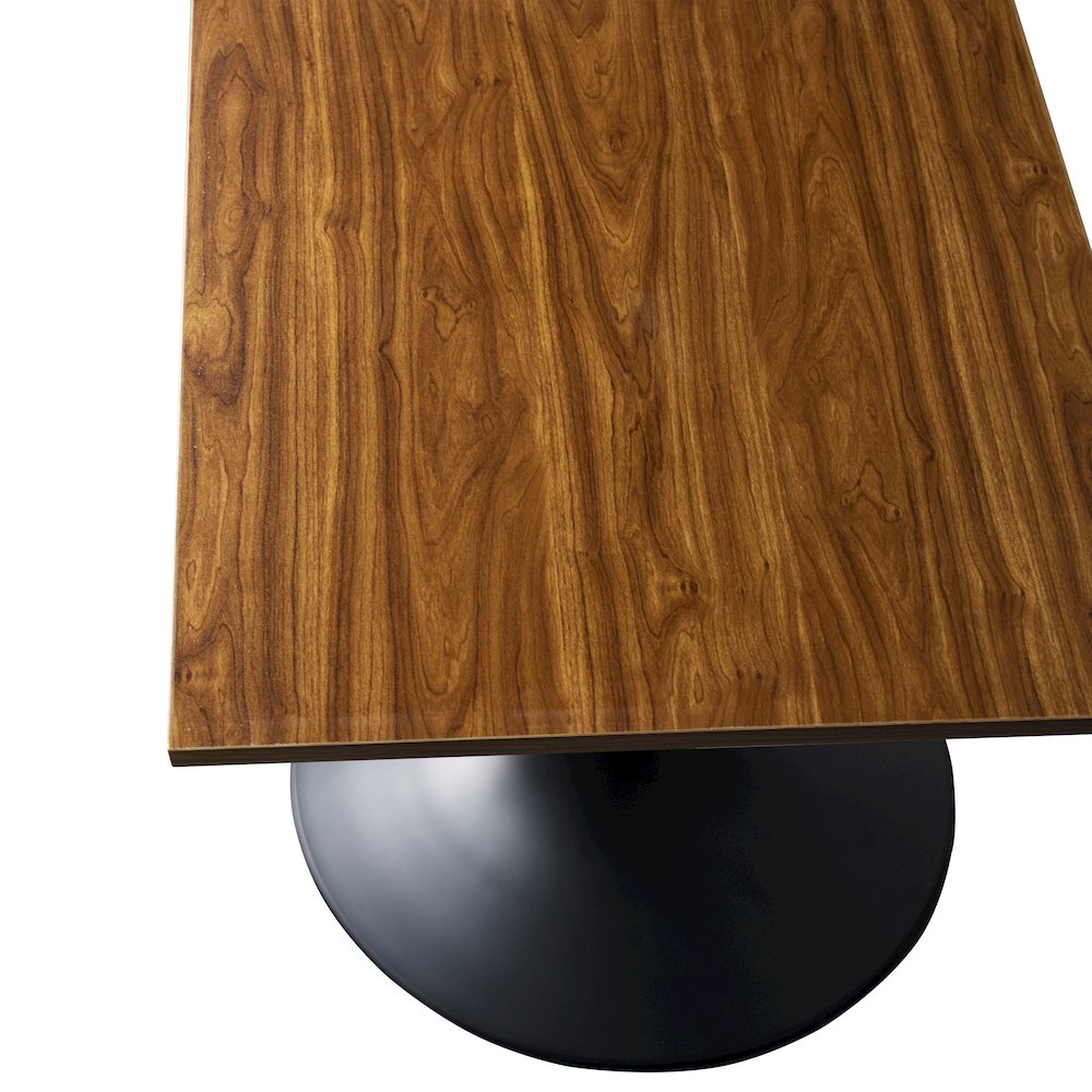 Verve Collection 24 Square Dining Table, Black Base with Cognac Brown MDF Top