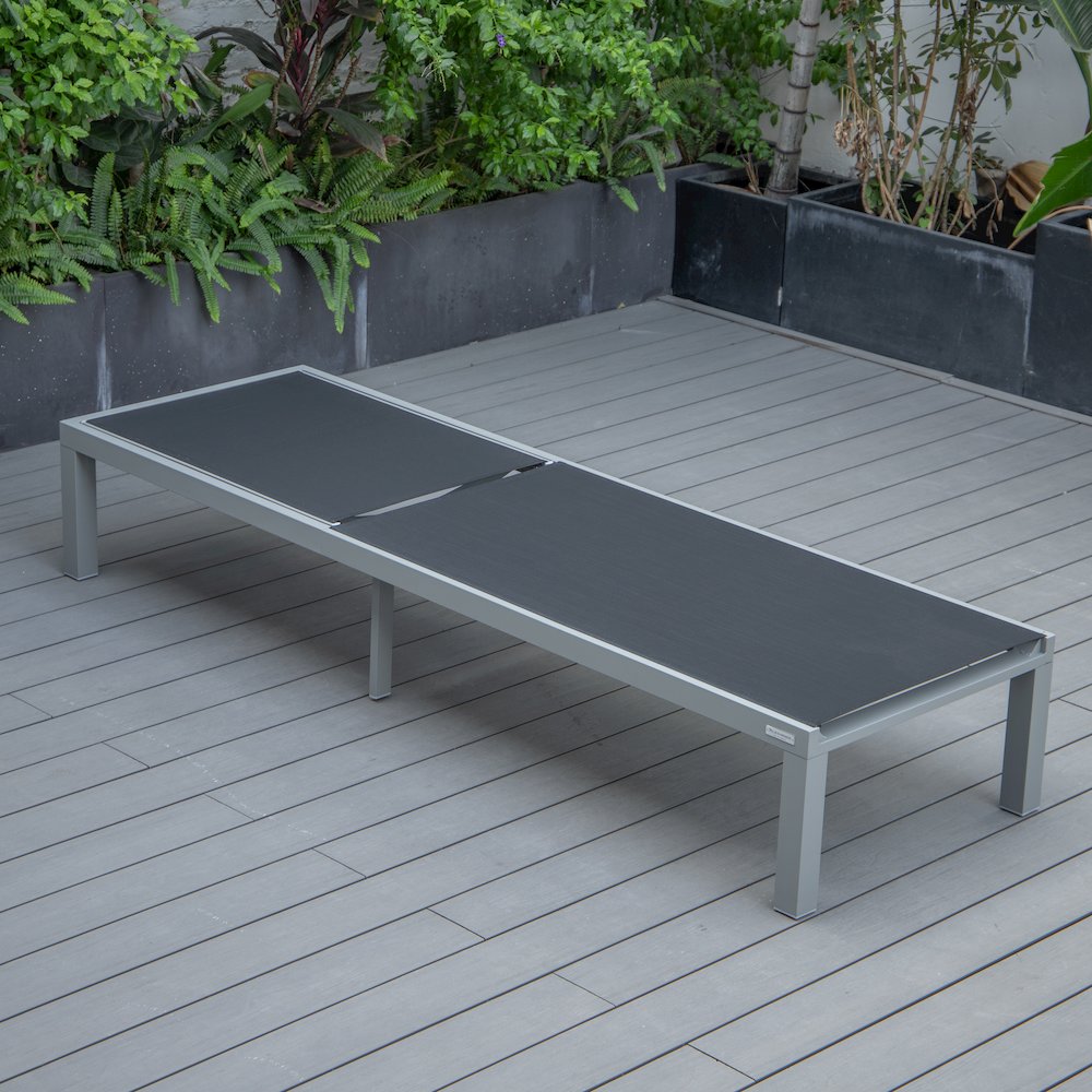 Marlin Patio Chaise Lounge Chair With Grey Aluminum Frame