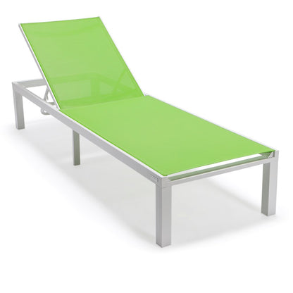 Marlin Patio Chaise Lounge Chair With White Aluminum Frame