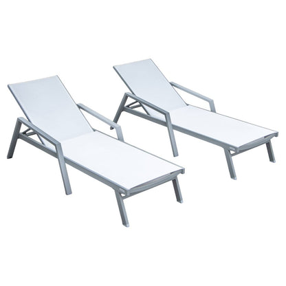 Marlin Patio Chaise Lounge Chair in White