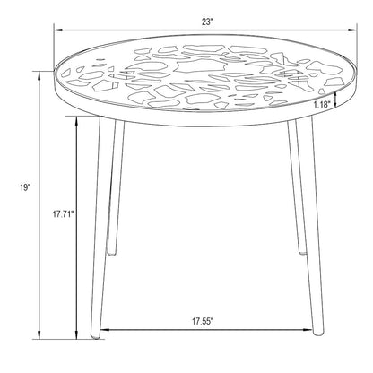Devon Tree Design Glass Top Aluminum Base Indoor Outdoor End Table