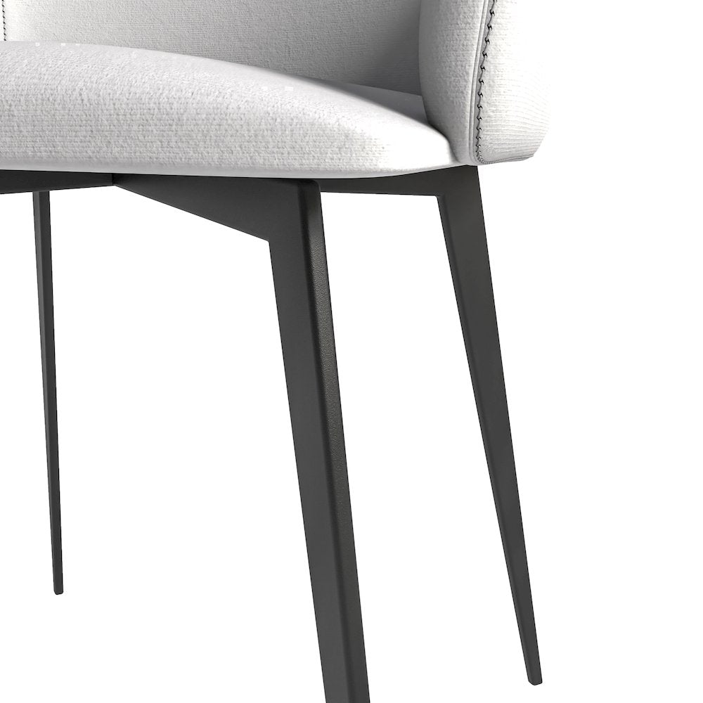 Sonnet Series Modern Dining Chair in Coconut White Fabric - Set of 2