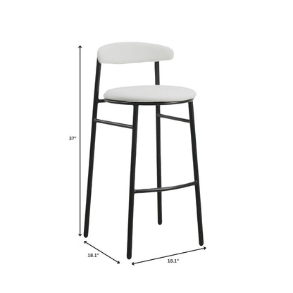 Lume Collection Modern Bar Stool in Grey