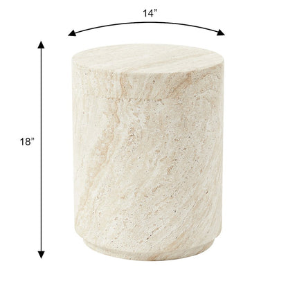 Modern Side End Table Ramble Series In Travertine
