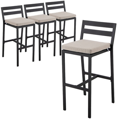 Chelsea Collection Modern Aluminum Outdoor Bar Chair Set of 4