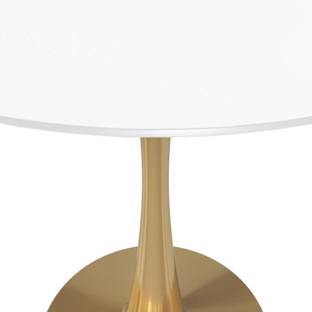 Bristol 40" round dining table Gold Base With White Top