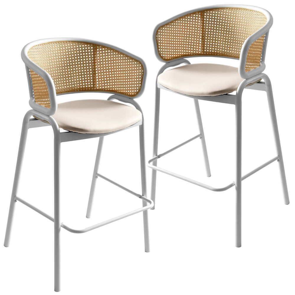 Ervilla Wicker Bar Stool Set of 2