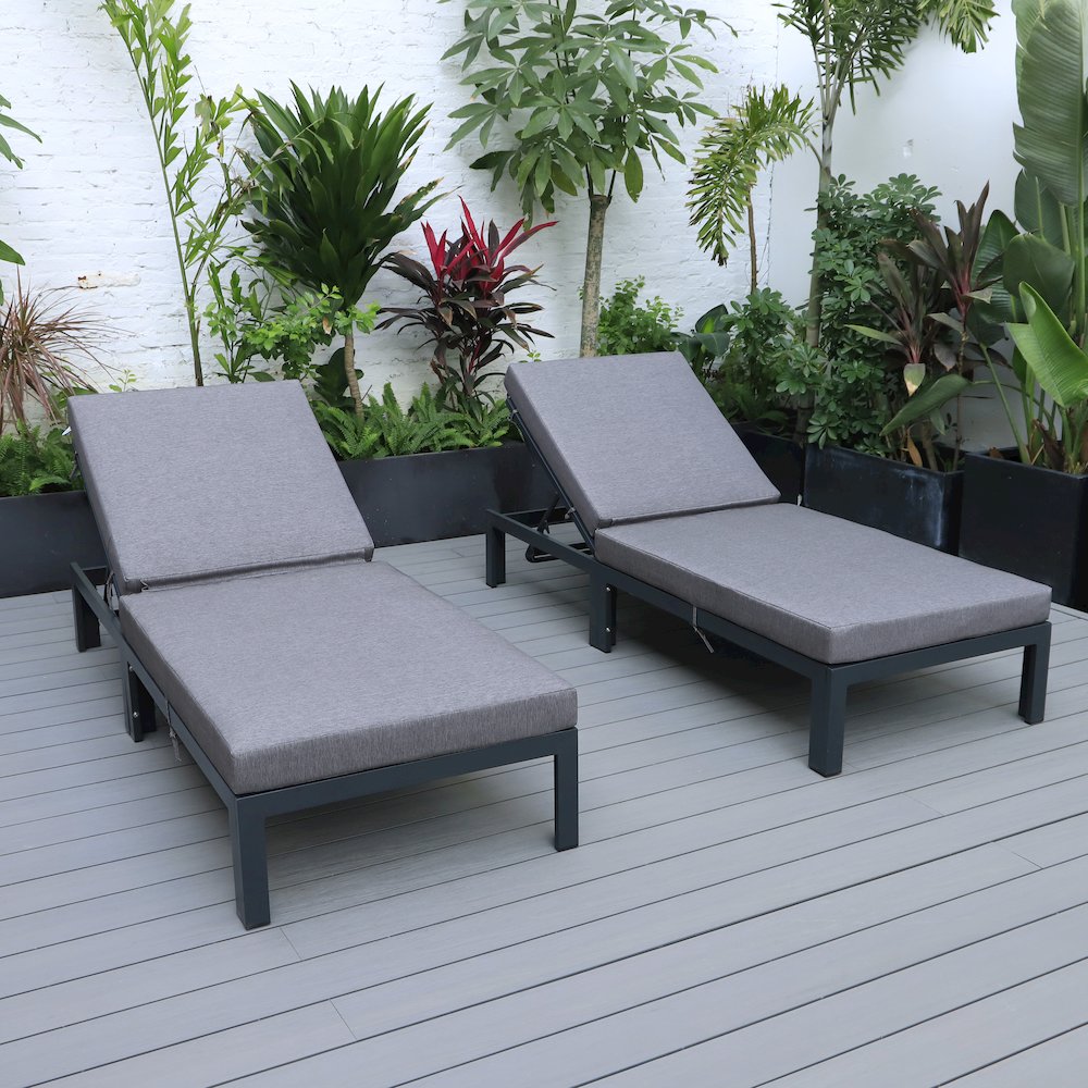 Chelsea Modern Outdoor Chaise Lounge Chair With Cushions Set of 2