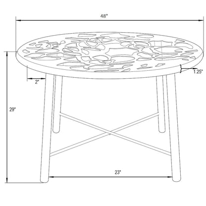 Devon Tree Design Glass Top Aluminum Base Indoor Outdoor Dining Table