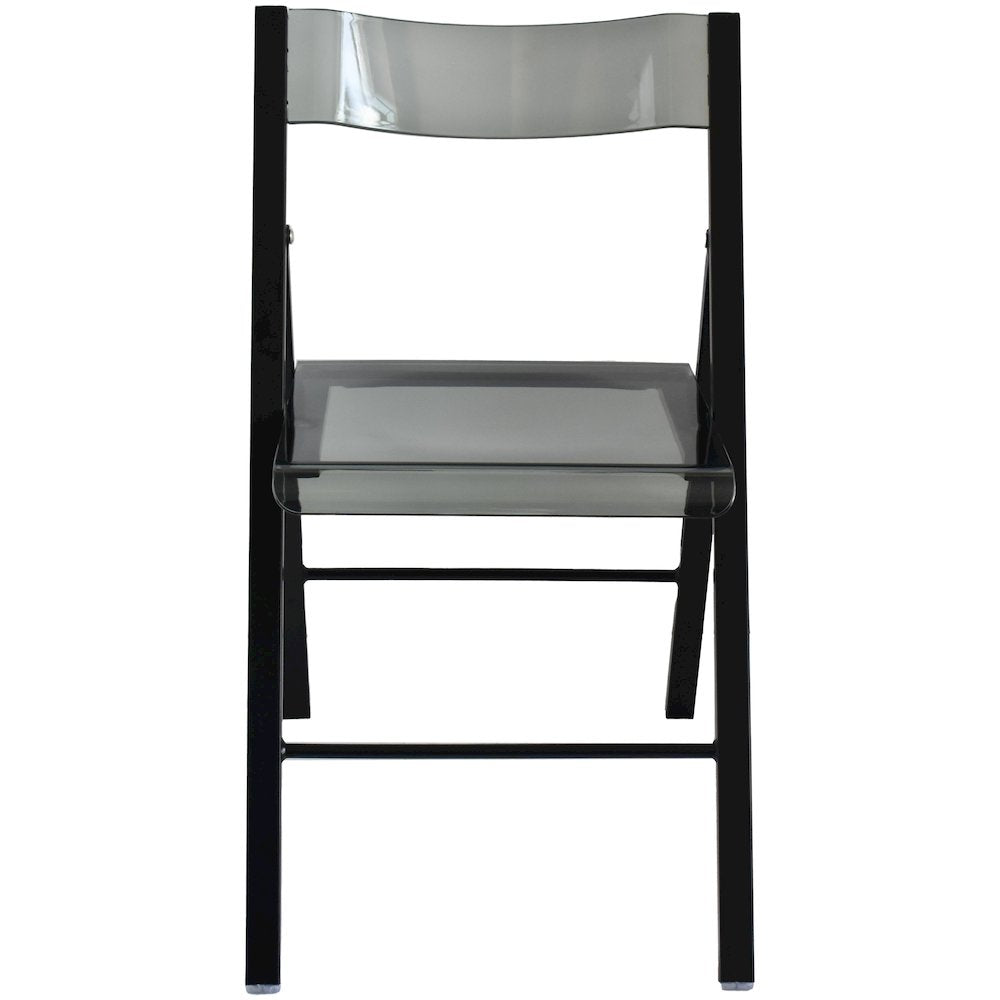 Menno Modern Acrylic Folding Chair Black Frame With Trans Black Seat
