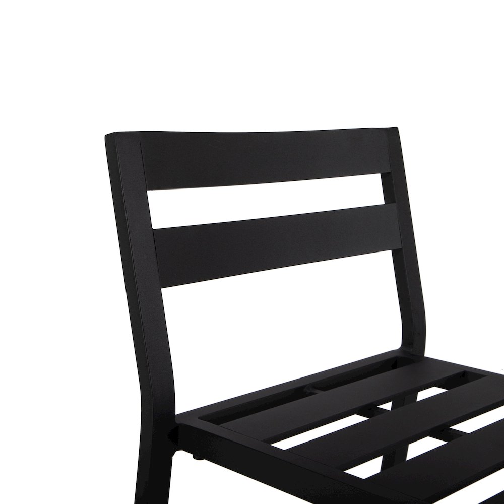 Chelsea Collection Modern Aluminum Outdoor Chair in black with Orange Cushions