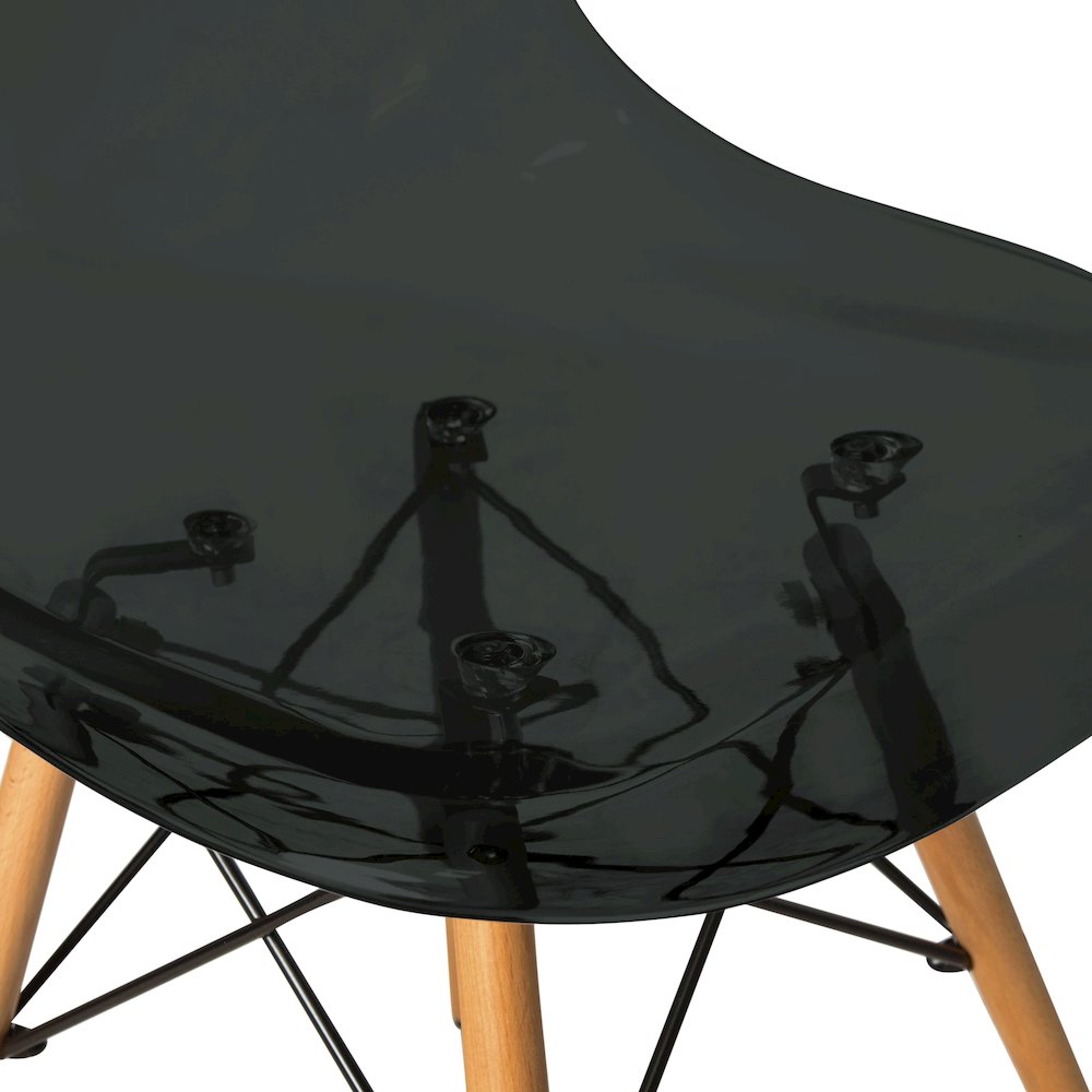 Dover 3-Piece Dining Set with Round Clear Glass Top Bistro Table in Black