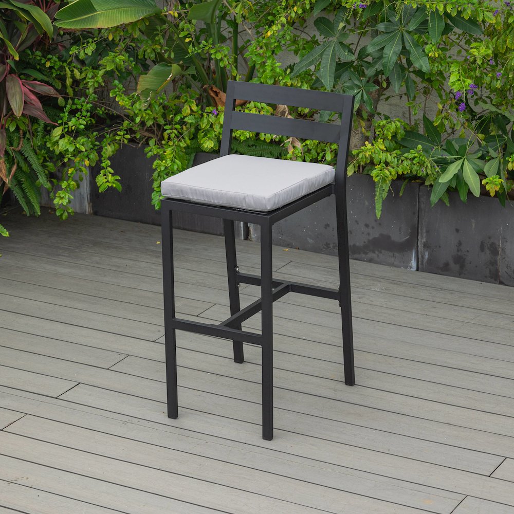 Chelsea Collection Modern Aluminum Outdoor Bar Chair Set of 2